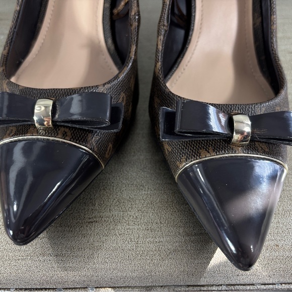 DKNY Patent Bow Monogrammed Pumps - Picture 8 of 14